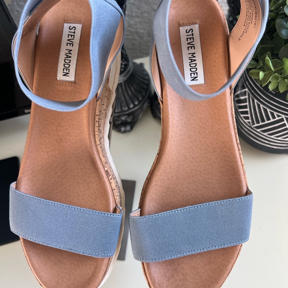 Steve Madden Elba Women's Platform Sandals - Blue size 9 - Picture 4 of 8